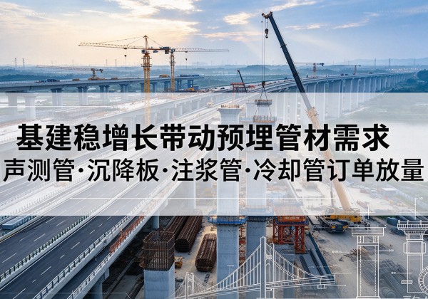 云阳基建稳增长带动预埋监测管材需求，声测管、沉降板、注浆管订单持续放量